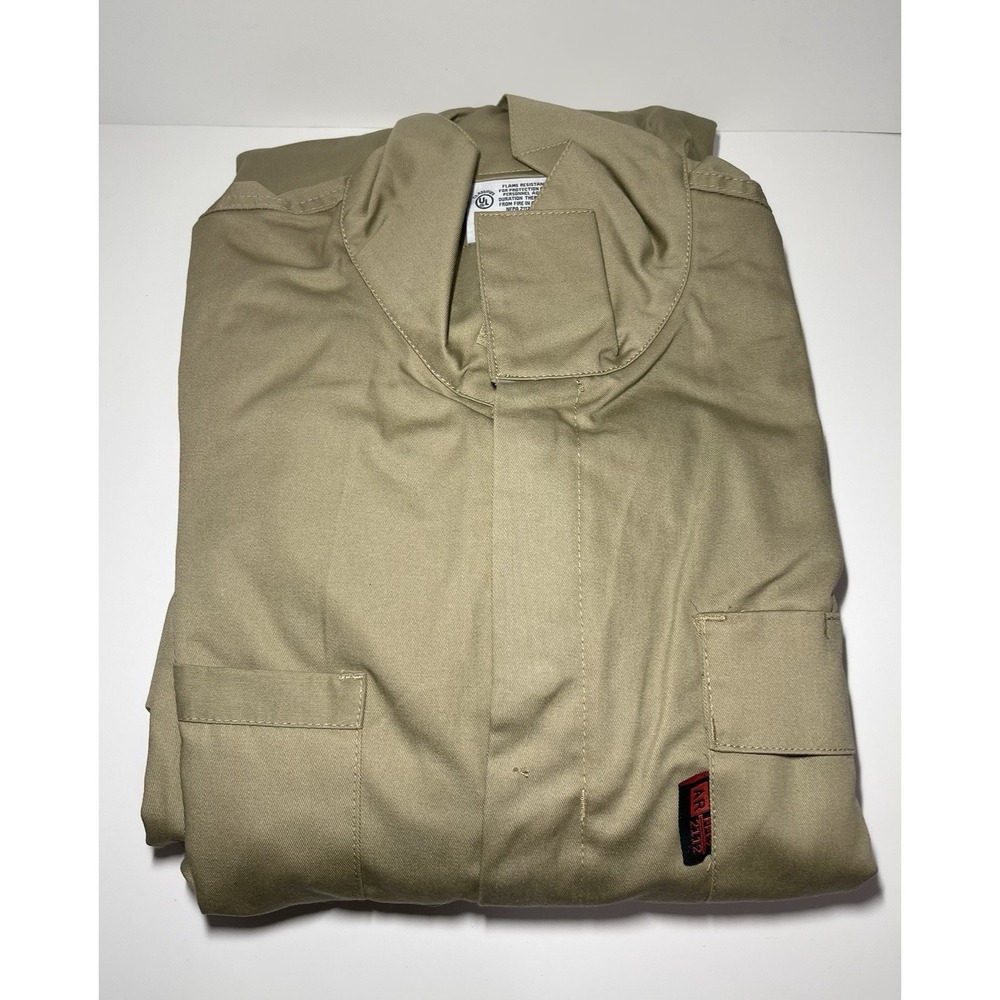 Chicago Protective Apparel FR Khaki Coverall 605-FRC-K7 Size 52 (2XL) NFPA 2112